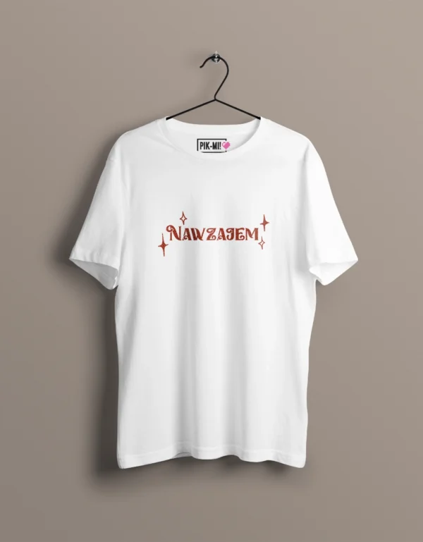 Nawzajem czerwony napis kolor: biały